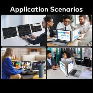 Triple monitor setup in use for work